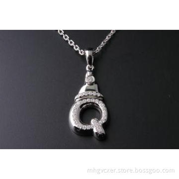 Custom Jewelry Necklace 925 Silver CZ Stone Pendant With mi